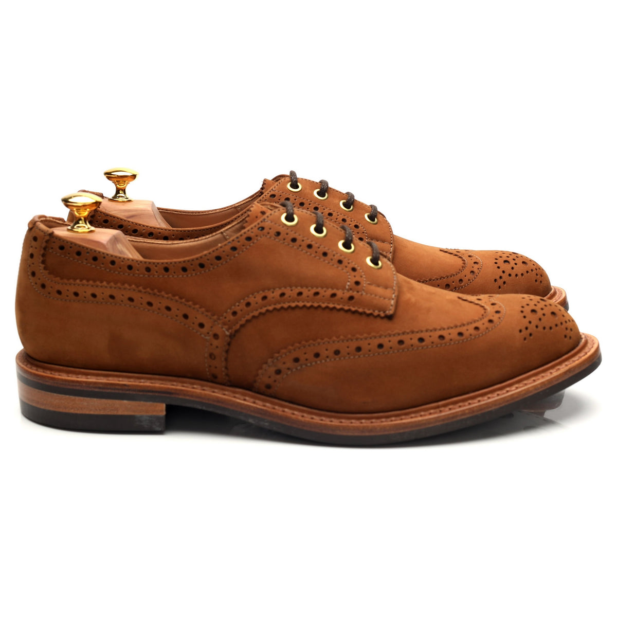 &#39;Bourton&#39; Tan Brown Nubuck Derby Brogues UK 12