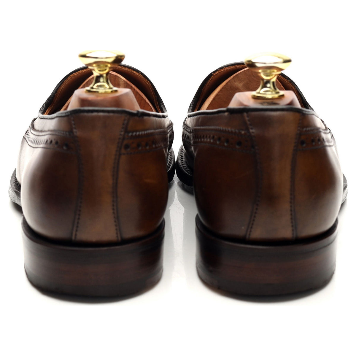 &#39;Frederick&#39; Brown Leather Brogue Tassel Loafers UK 7.5 F