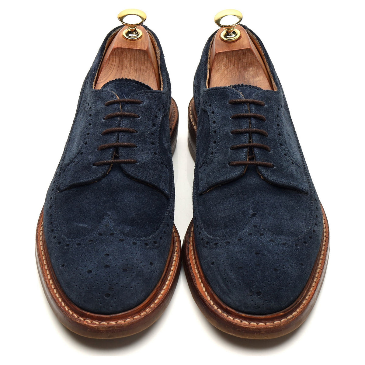 &#39;Oliver II&#39; Navy Blue Suede Derby Brogues UK 7.5 F