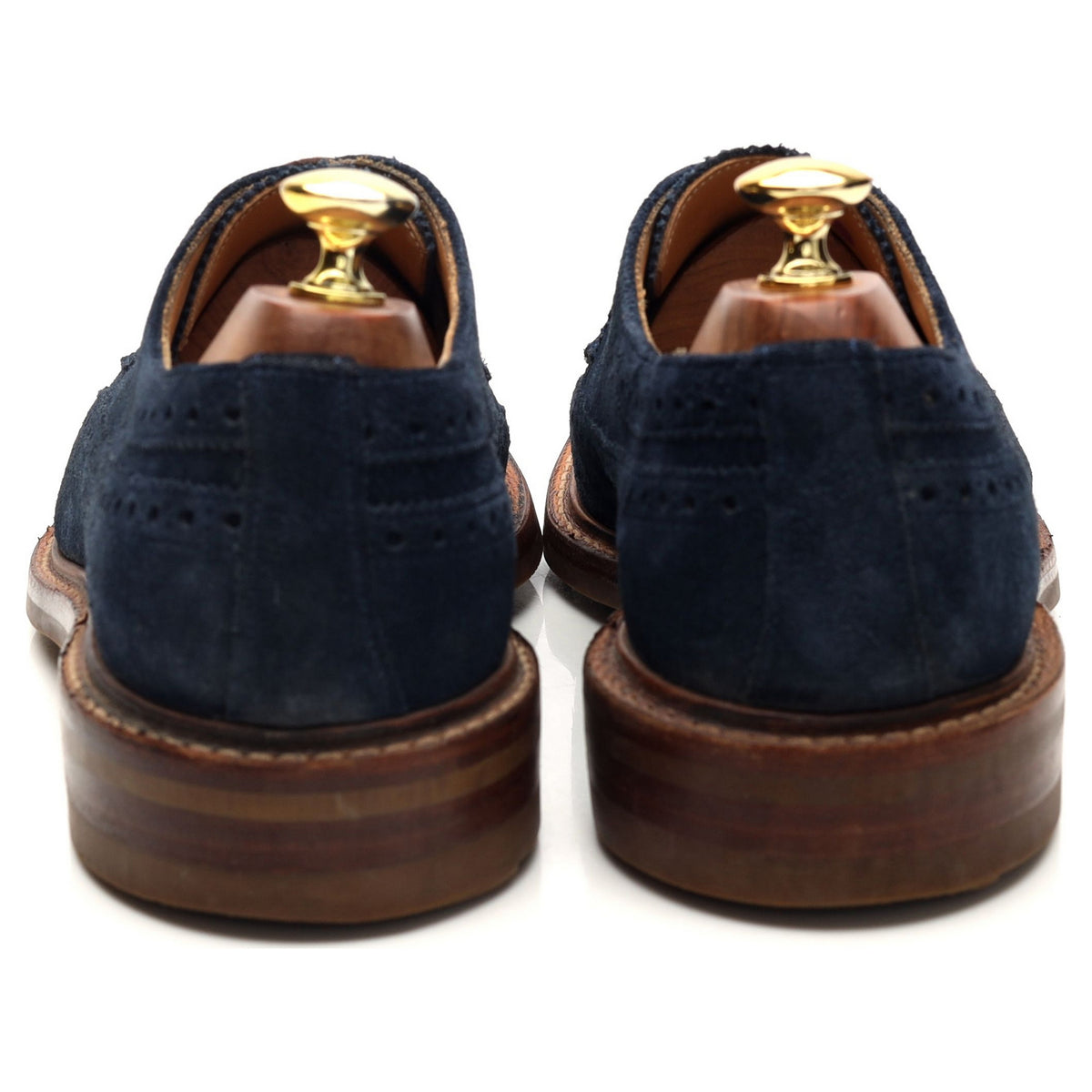 &#39;Oliver II&#39; Navy Blue Suede Derby Brogues UK 7.5 F