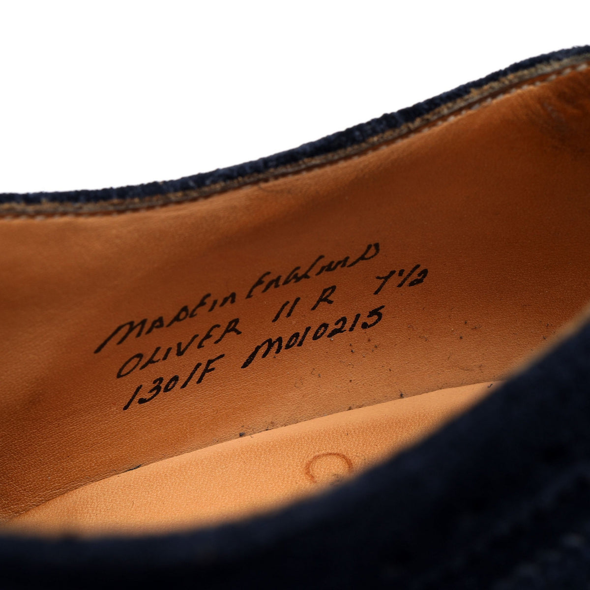 &#39;Oliver II&#39; Navy Blue Suede Derby Brogues UK 7.5 F