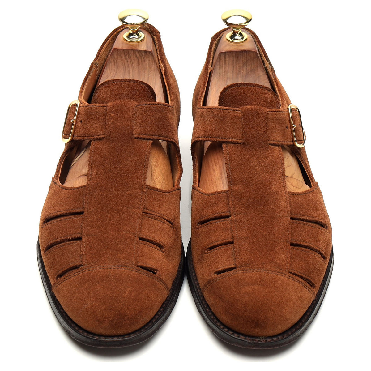 &#39;Bertie&#39; Snuff Brown Suede Sandals UK 7.5 F