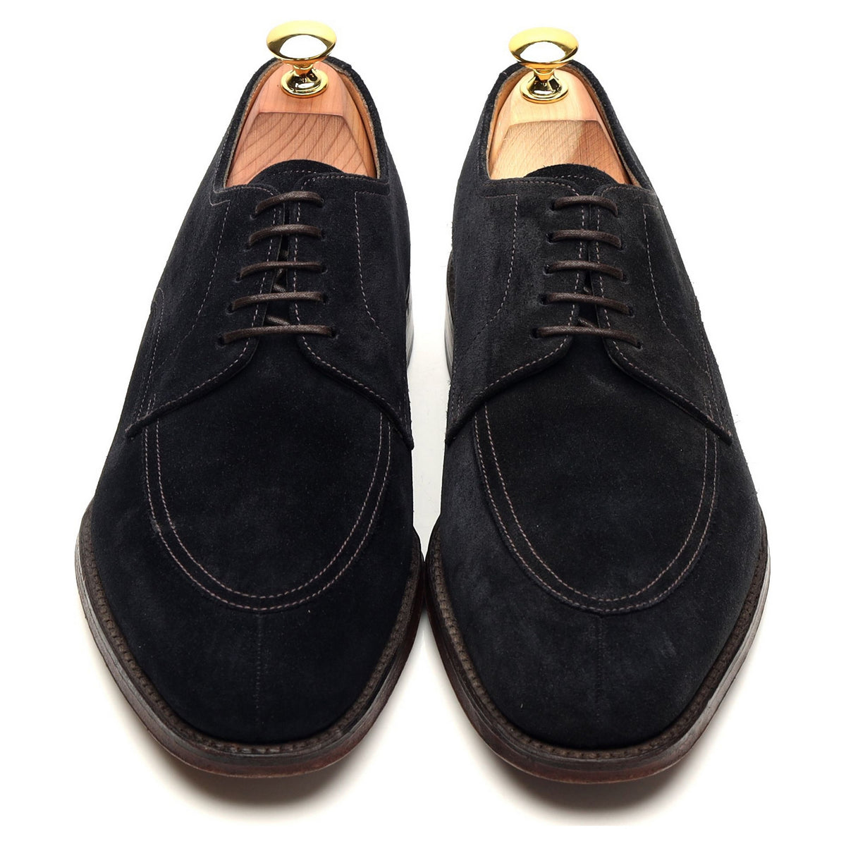 1880 &#39;Ealing&#39; Navy Blue Suede Split Toe Derby UK 7 F