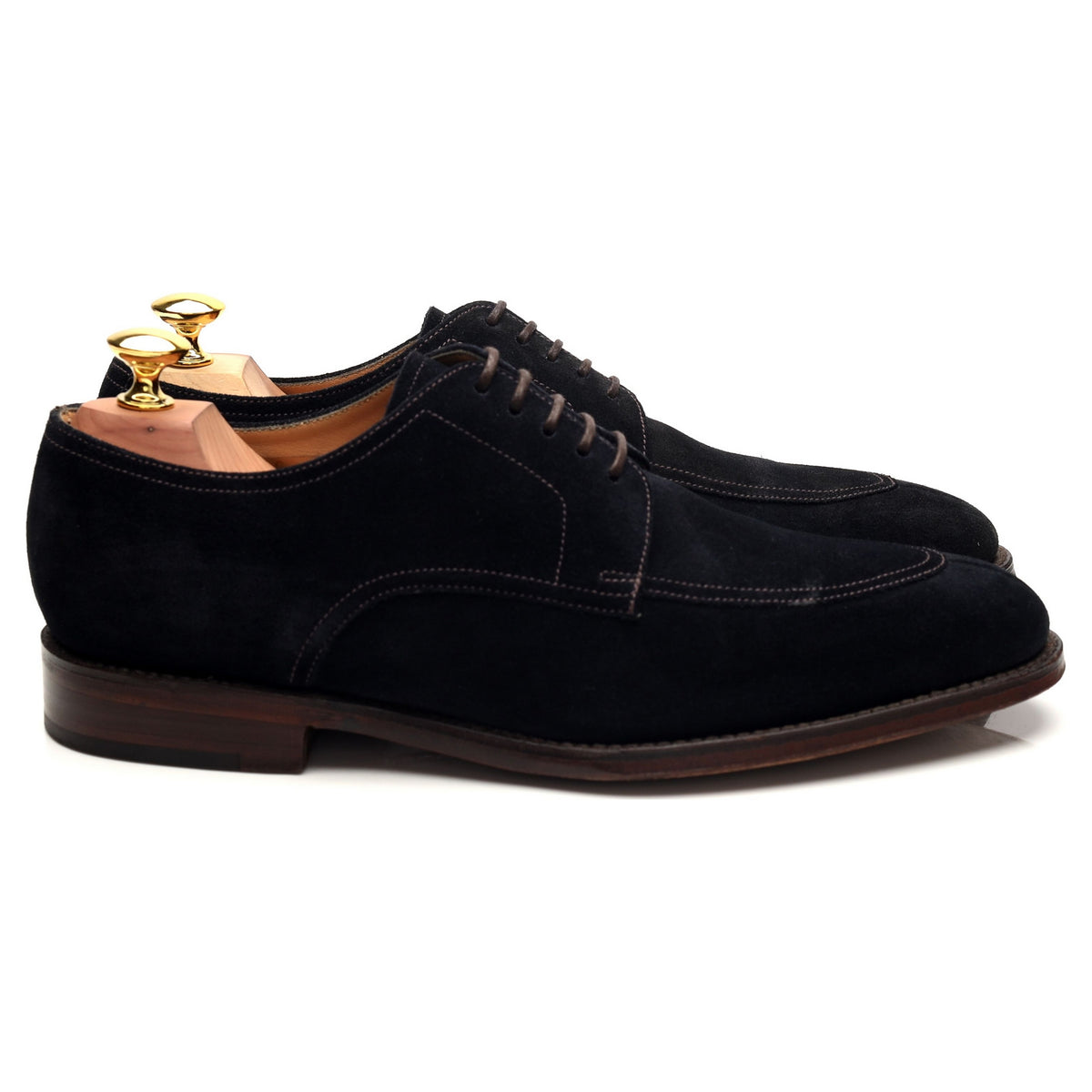 1880 &#39;Ealing&#39; Navy Blue Suede Split Toe Derby UK 7 F