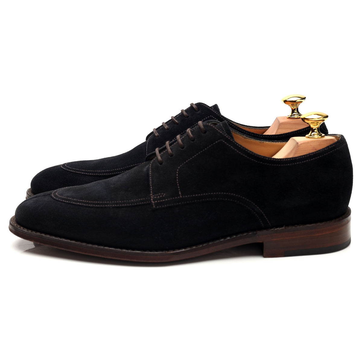 1880 &#39;Ealing&#39; Navy Blue Suede Split Toe Derby UK 7 F
