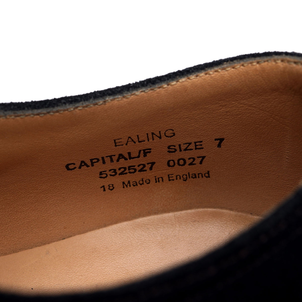 1880 &#39;Ealing&#39; Navy Blue Suede Split Toe Derby UK 7 F