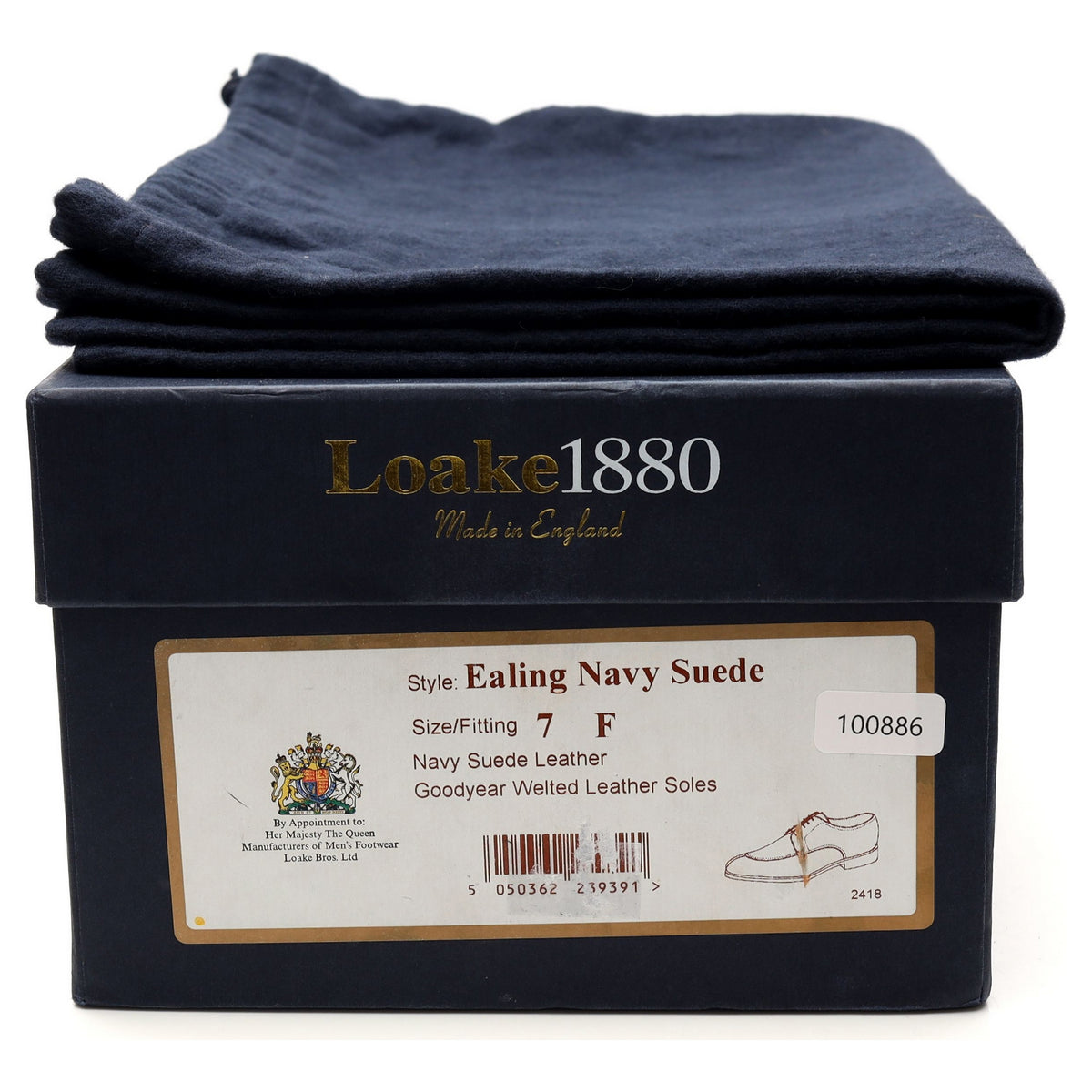 1880 &#39;Ealing&#39; Navy Blue Suede Split Toe Derby UK 7 F