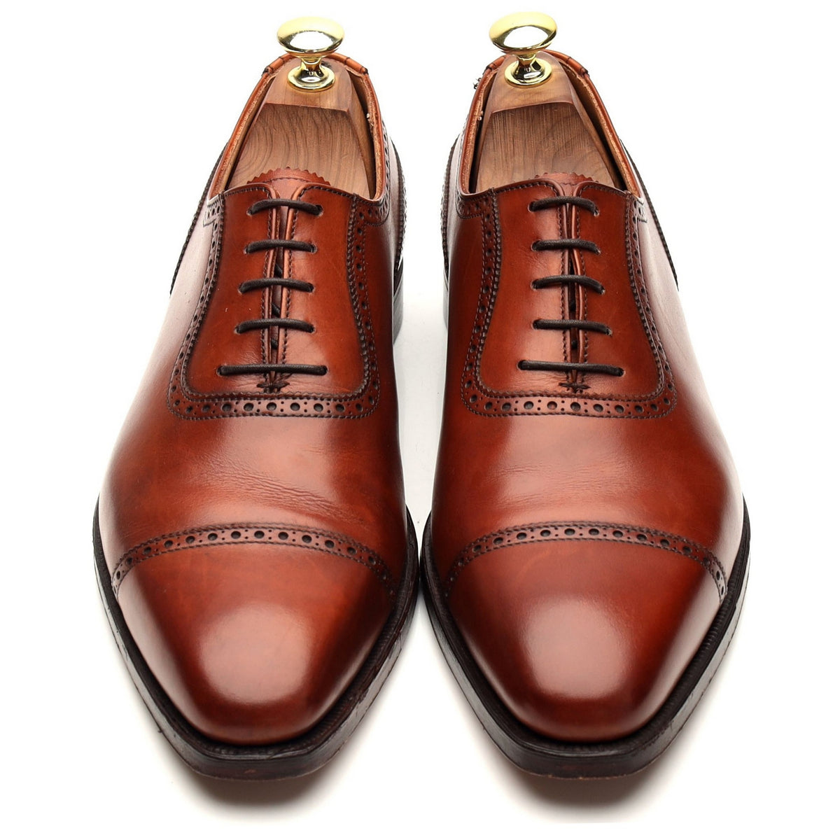 &#39;Westbourne&#39; Tan Brown Leather Oxford Brogues UK 7.5 E