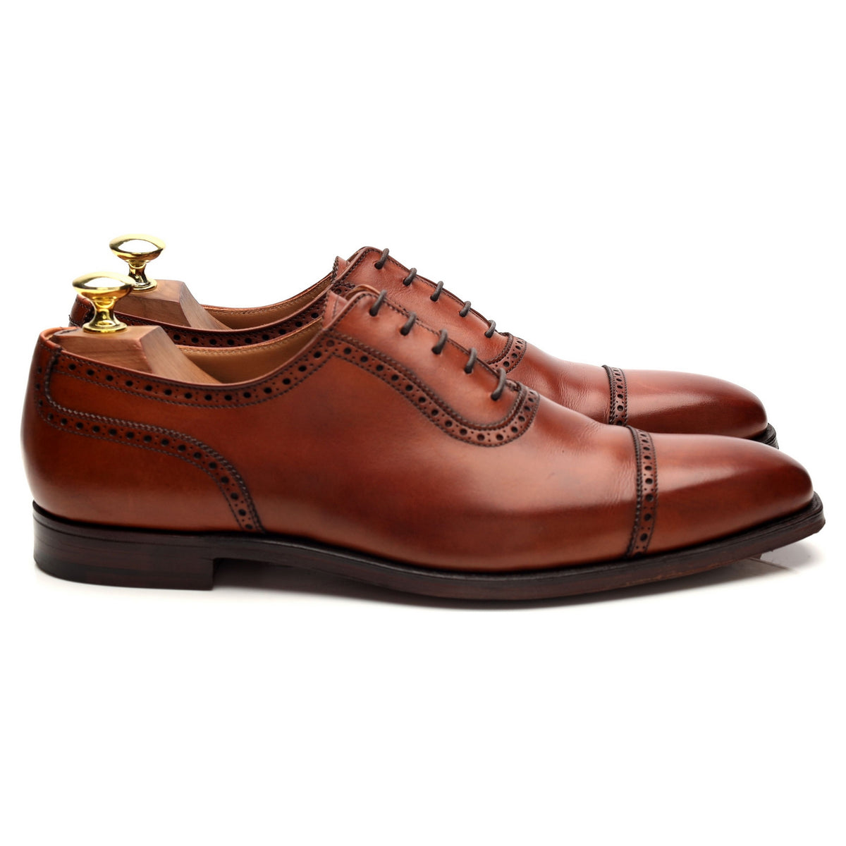 &#39;Westbourne&#39; Tan Brown Leather Oxford Brogues UK 7.5 E