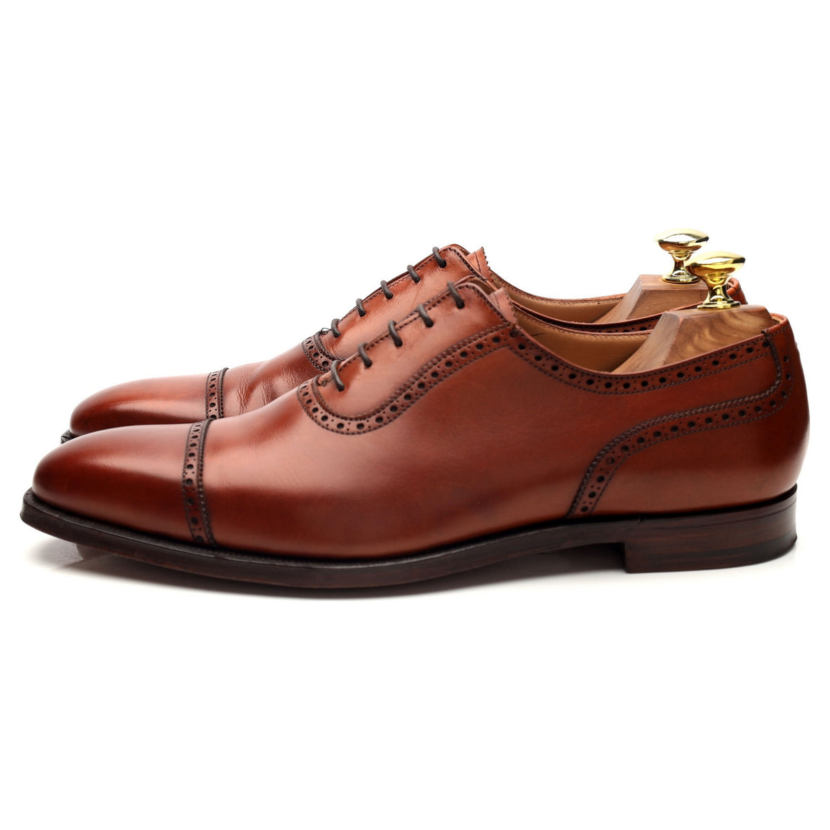 &#39;Westbourne&#39; Tan Brown Leather Oxford Brogues UK 7.5 E