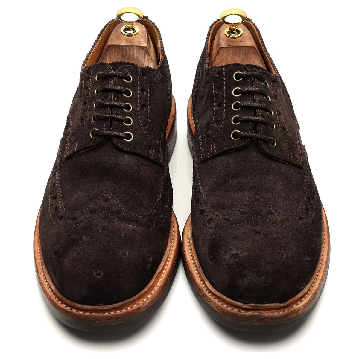 &#39;Archie&#39; Dark Brown Suede Derby Brogues UK 10 G