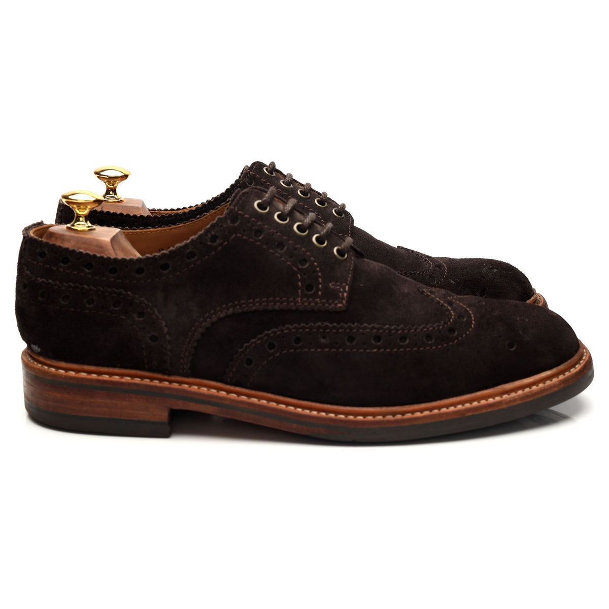 &#39;Archie&#39; Dark Brown Suede Derby Brogues UK 10 G