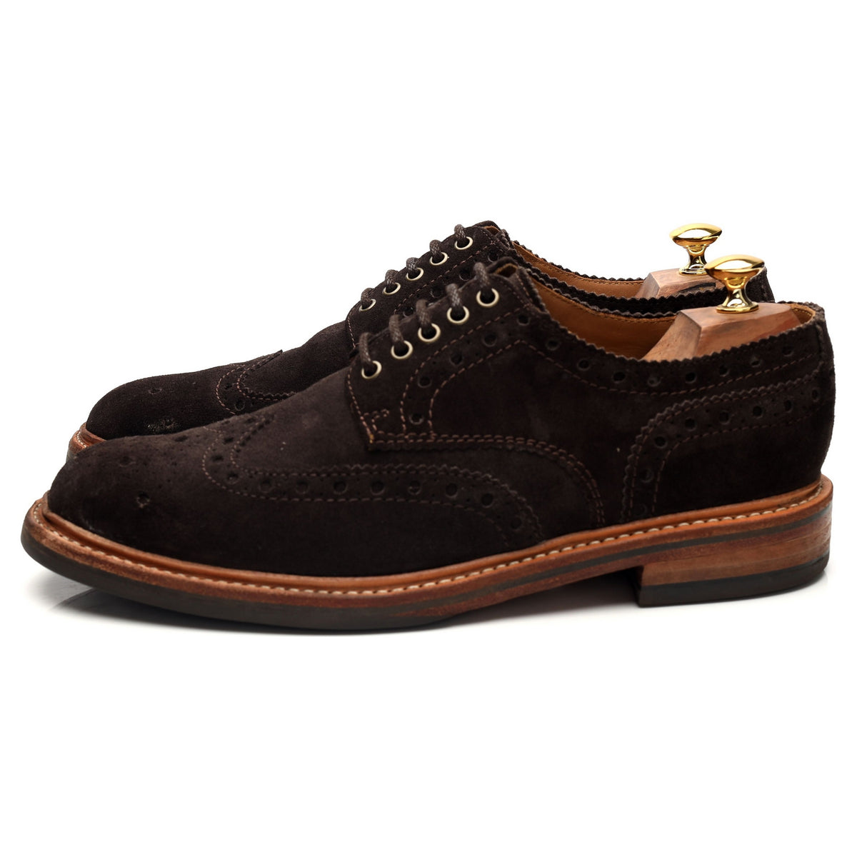 &#39;Archie&#39; Dark Brown Suede Derby Brogues UK 10 G