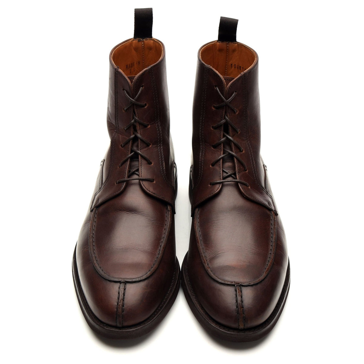 Brown Leather Apron Boots UK 9