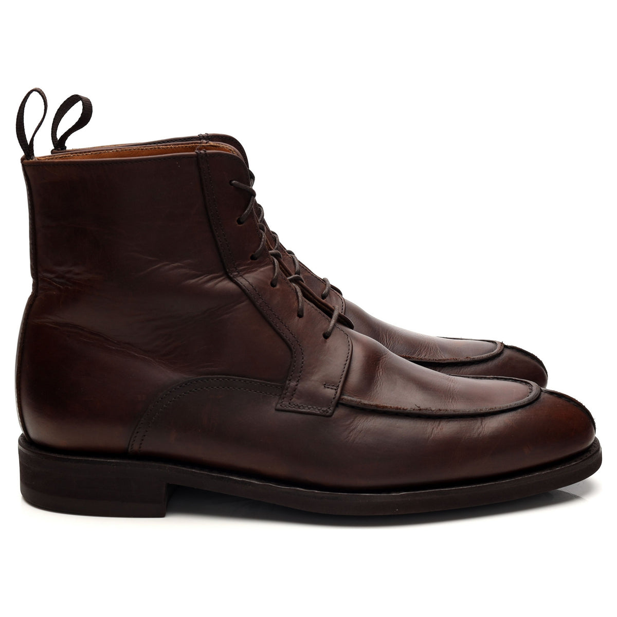 Brown Leather Apron Boots UK 9