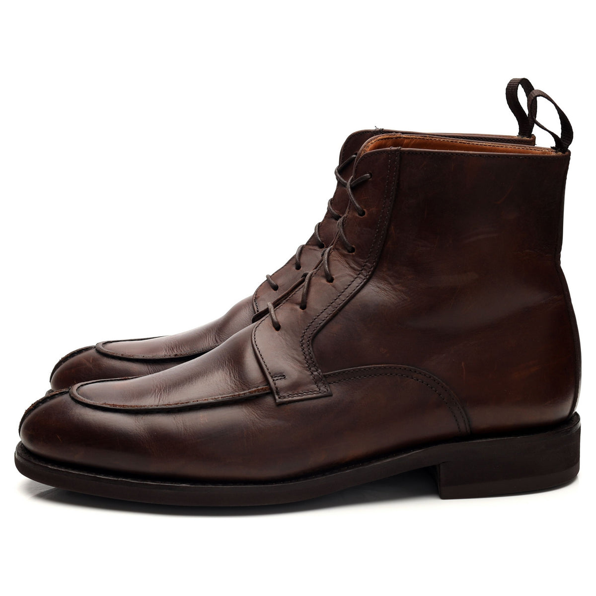 Brown Leather Apron Boots UK 9