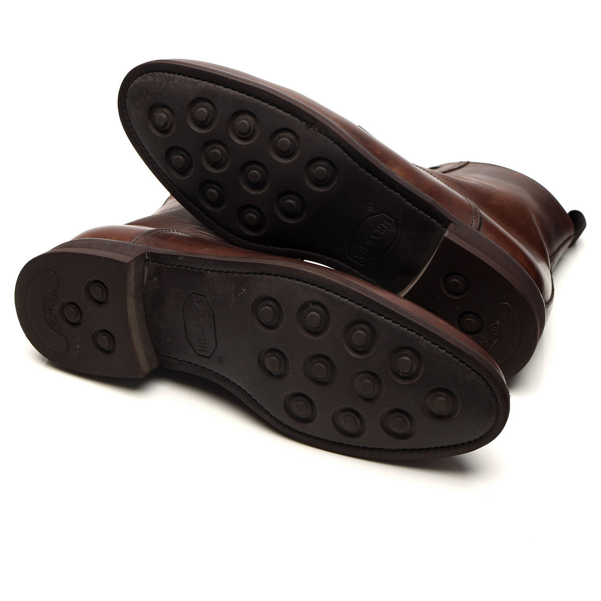 Brown Leather Apron Boots UK 9