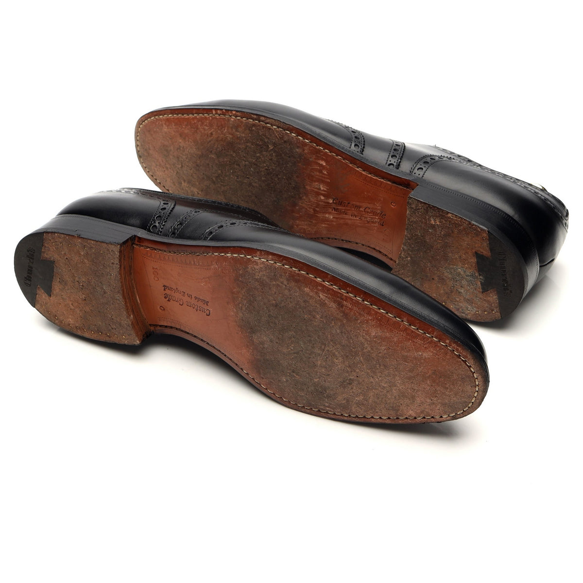 &#39;Chetwynd&#39; Black Leather Oxford Brogues UK 10 G