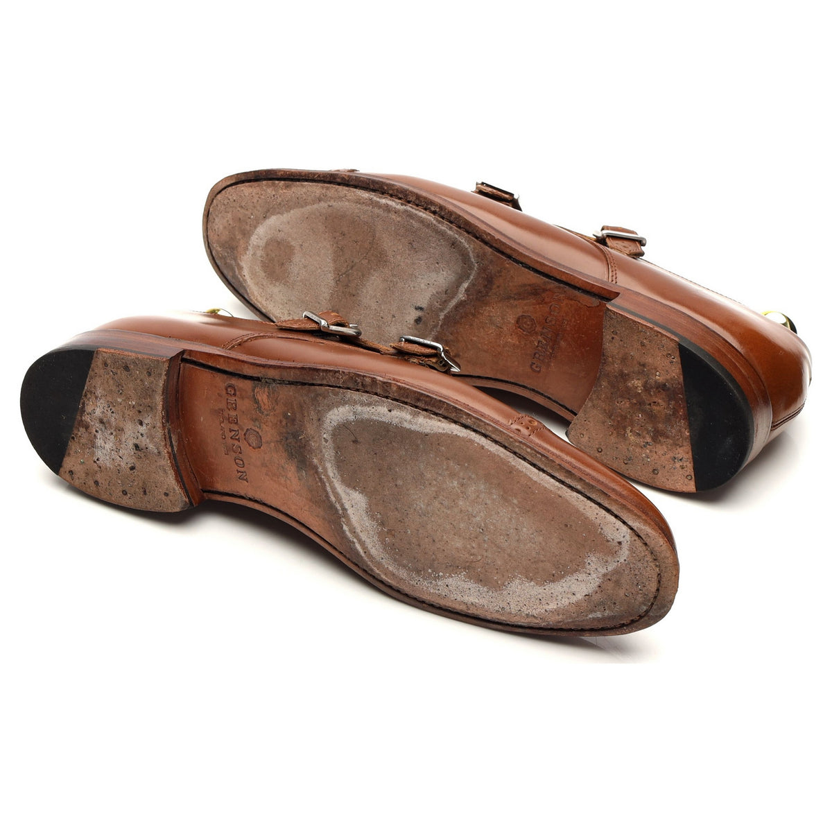 Women&#39;s &#39;Mabel&#39; Light Brown Leather Double Monk Strap UK 7