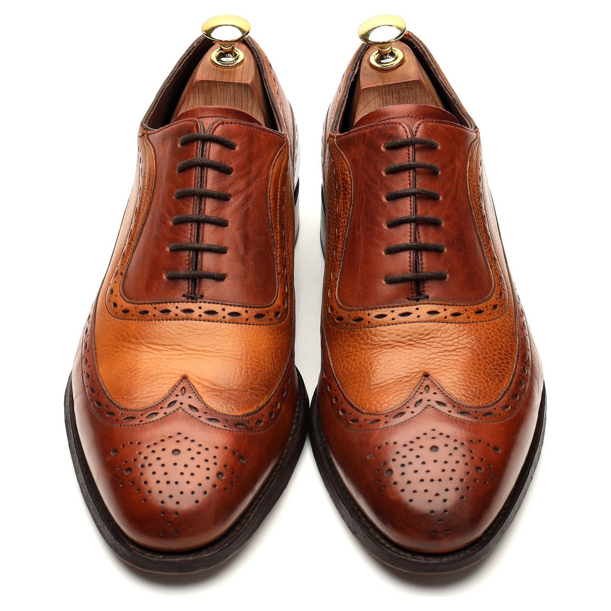 &#39;Rochester&#39; Tan Brown Leather Oxford Brogues UK 8 G