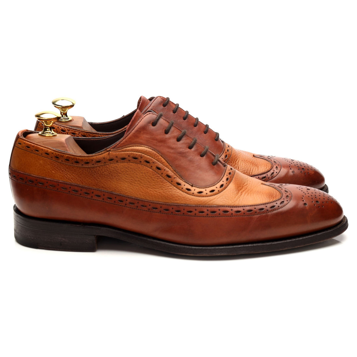 &#39;Rochester&#39; Tan Brown Leather Oxford Brogues UK 8 G
