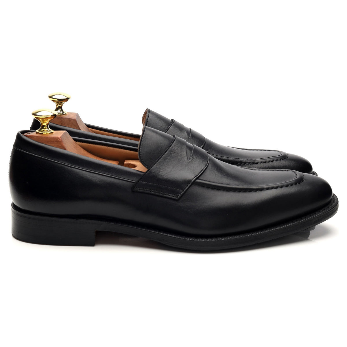&#39;Sears&#39; Black Leather Loafers UK 7.5 G