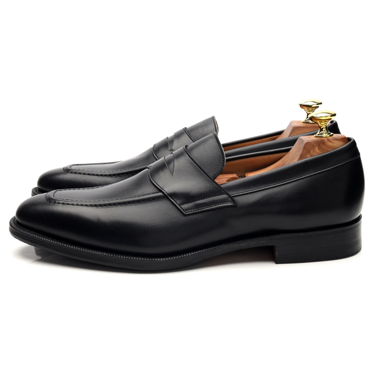 &#39;Sears&#39; Black Leather Loafers UK 7.5 G