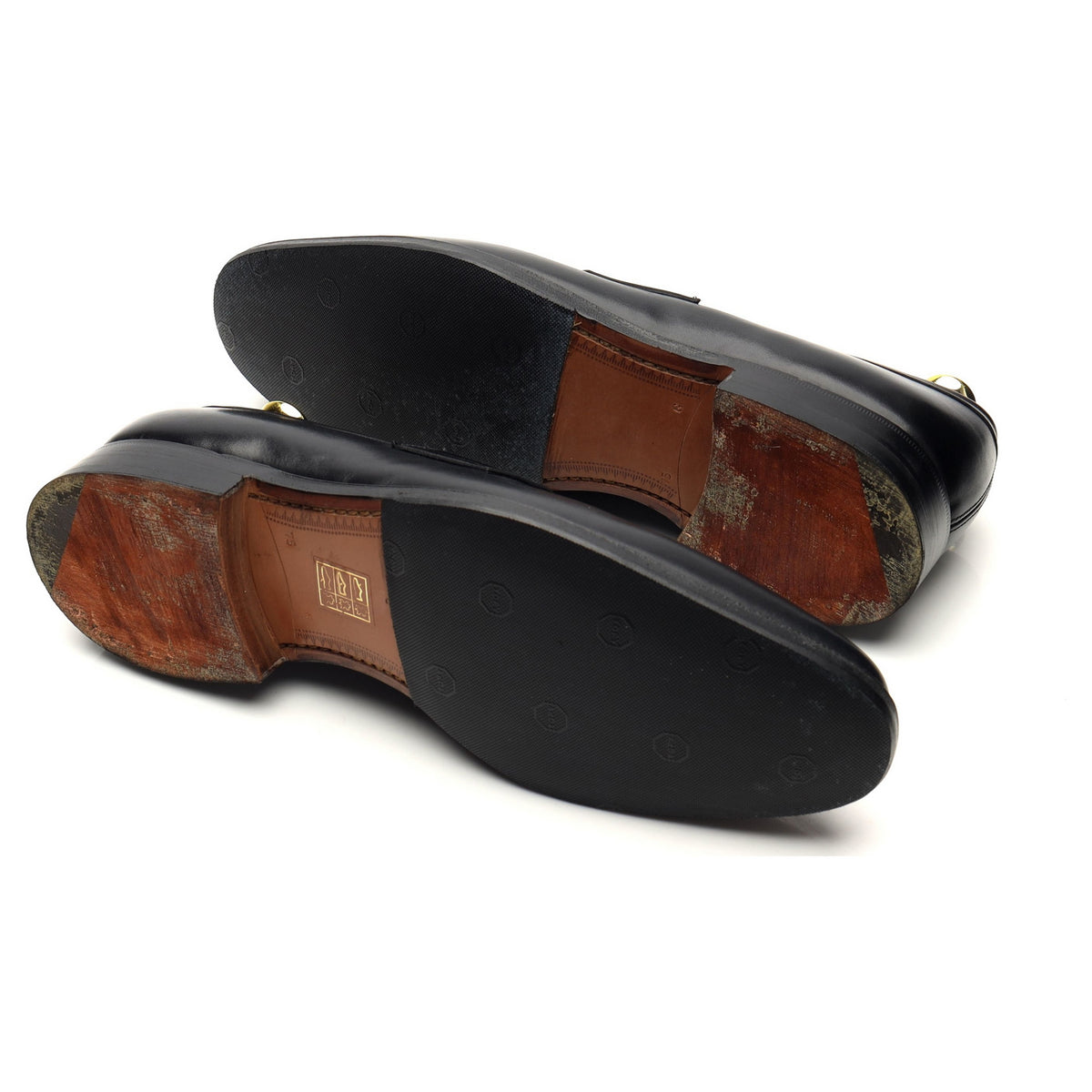 &#39;Sears&#39; Black Leather Loafers UK 7.5 G