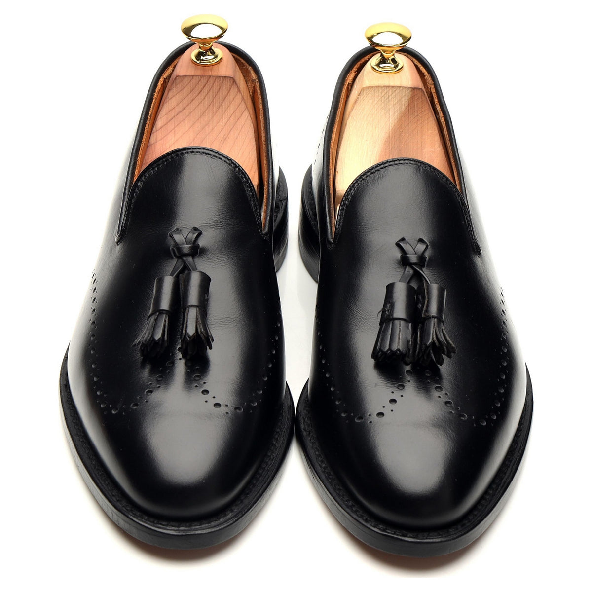 &#39;Astor&#39; Black Leather Tassel Loafers UK 7.5 US 8.5 D