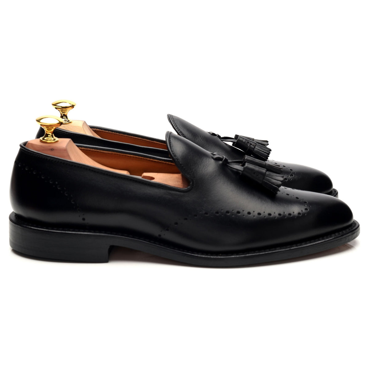 &#39;Astor&#39; Black Leather Tassel Loafers UK 7.5 US 8.5 D
