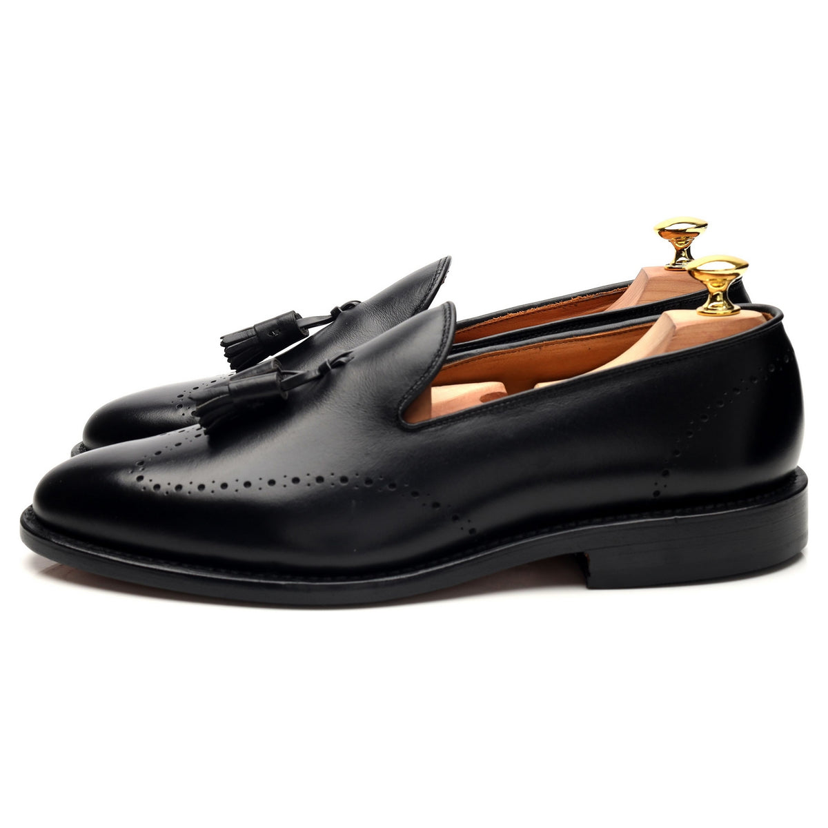 &#39;Astor&#39; Black Leather Tassel Loafers UK 7.5 US 8.5 D