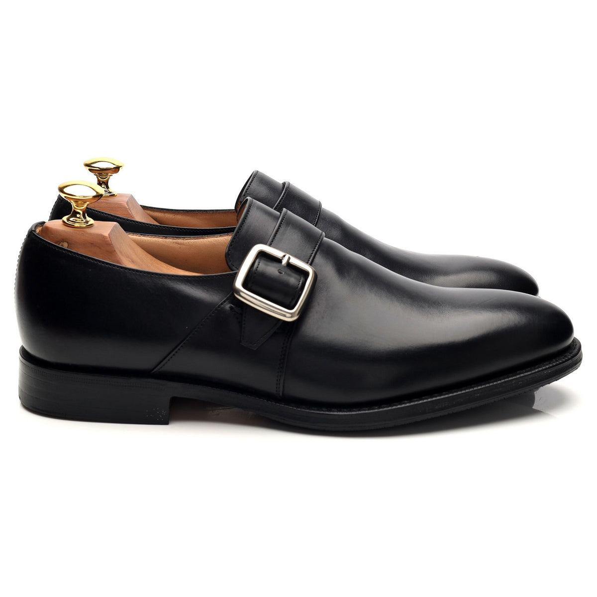 &#39;Woodham&#39; Black Leather Monk Strap UK 7.5 F