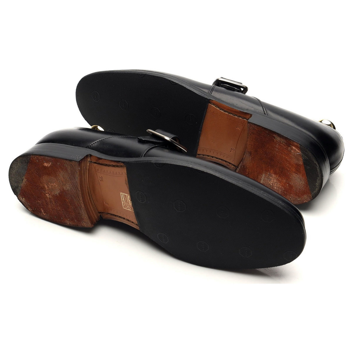&#39;Woodham&#39; Black Leather Monk Strap UK 7.5 F