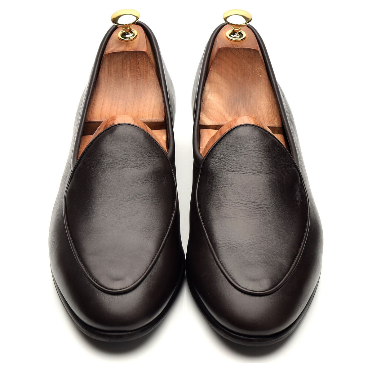 &#39;Sagan&#39; Dark Brown Leather Slip On Loafers UK 11 / UK 11.5