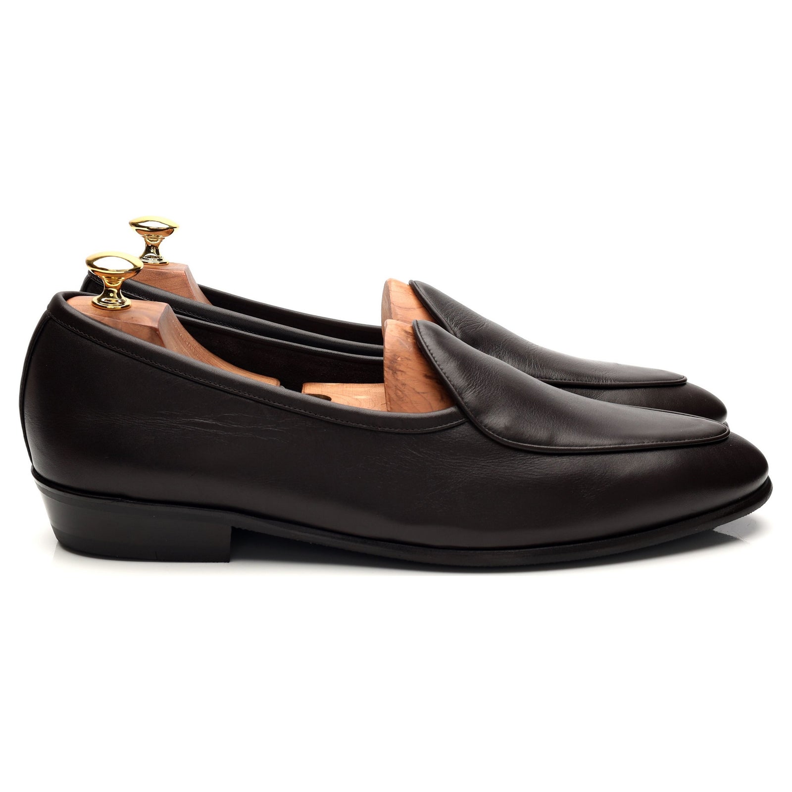 靴 BAUDOIN & LANGE The Sagan black size39 Sagan Classic Loafers in Obsidian Black Asteria Suede