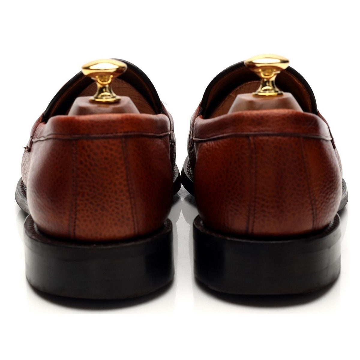 &#39;Howard&#39; Tan Brown Grain Leather Loafers UK 9 F