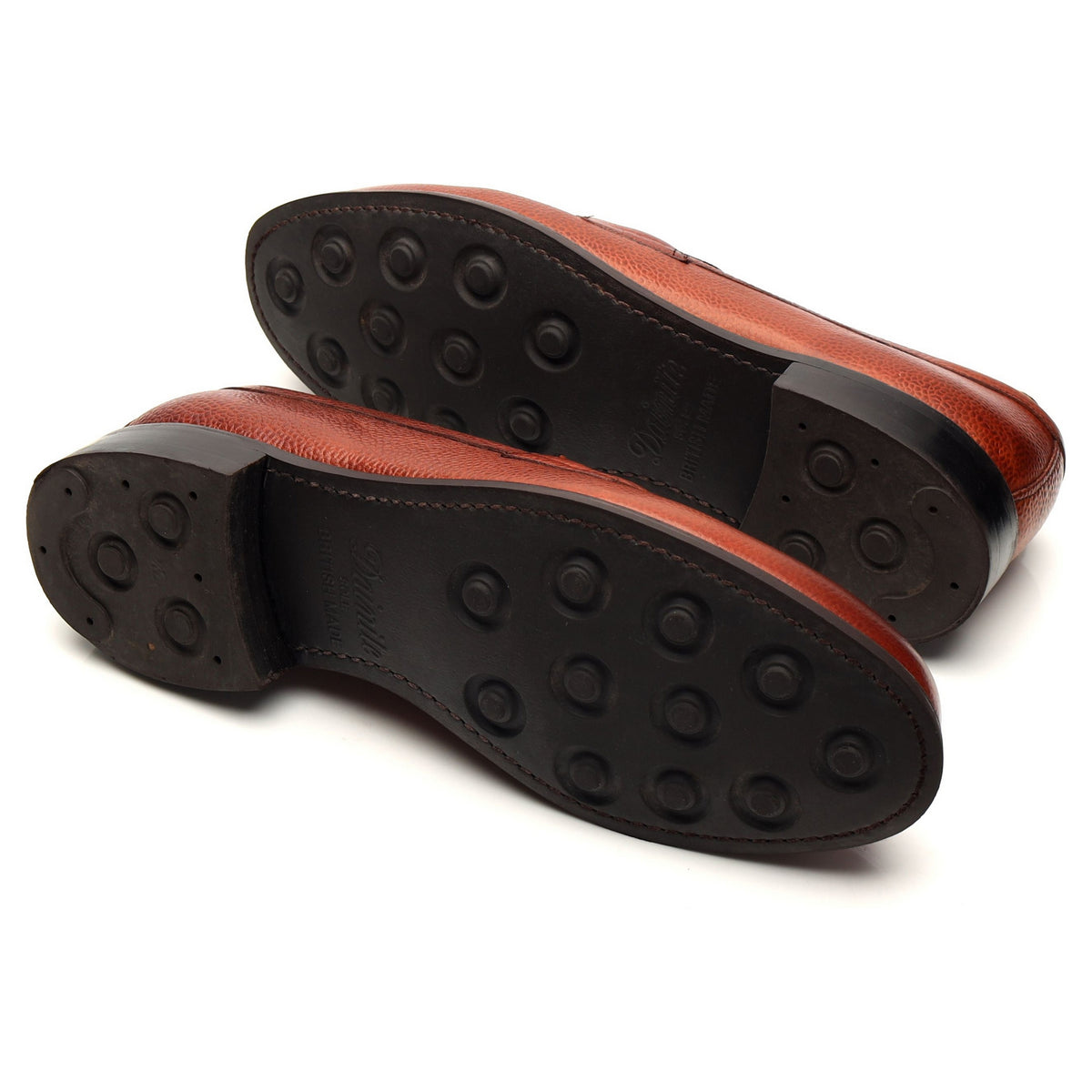 &#39;Howard&#39; Tan Brown Grain Leather Loafers UK 9 F