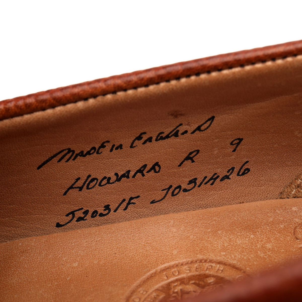 &#39;Howard&#39; Tan Brown Grain Leather Loafers UK 9 F