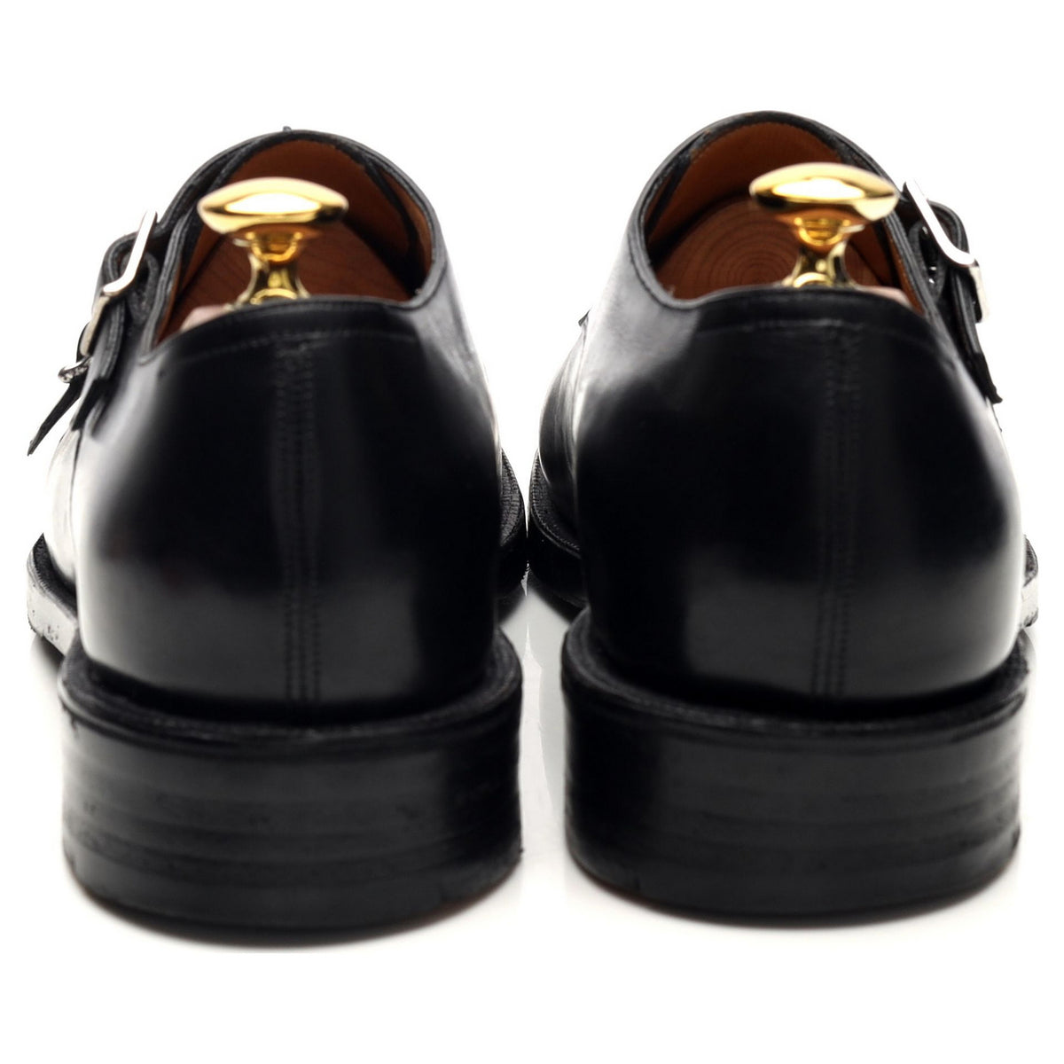 Bespoke Black Leather Double Monk Strap UK 6 / UK 6.5 E