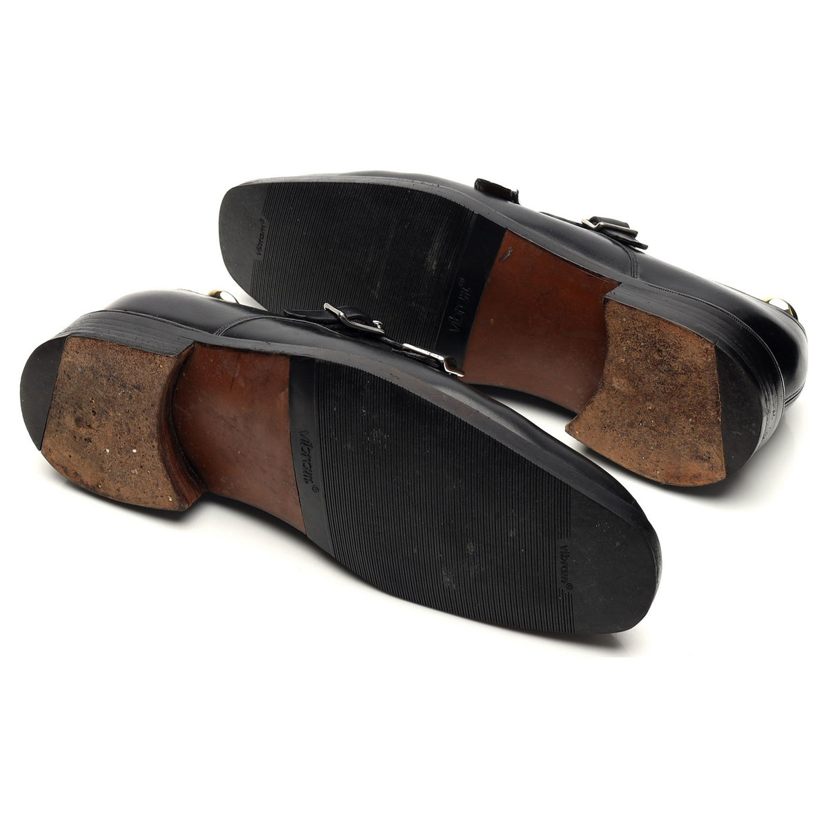 Bespoke Black Leather Double Monk Strap UK 6 / UK 6.5 E