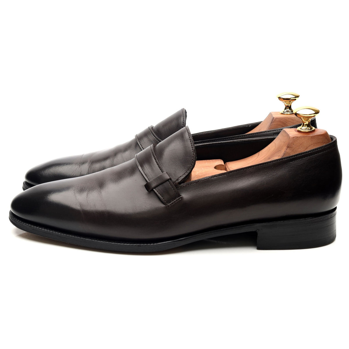 &#39;Upton&#39; Dark Brown Leather Wholecut Loafers UK 9 E
