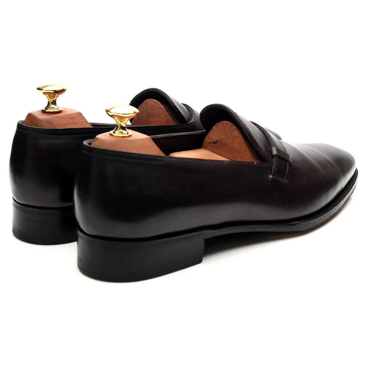 &#39;Upton&#39; Dark Brown Leather Wholecut Loafers UK 9 E