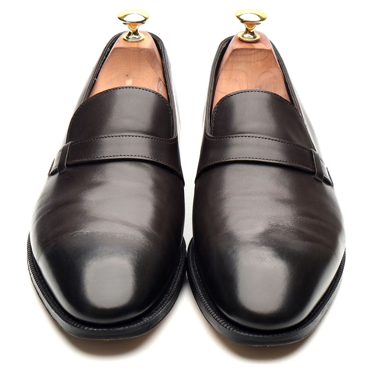 &#39;Upton&#39; Dark Brown Leather Wholecut Loafers UK 9 E