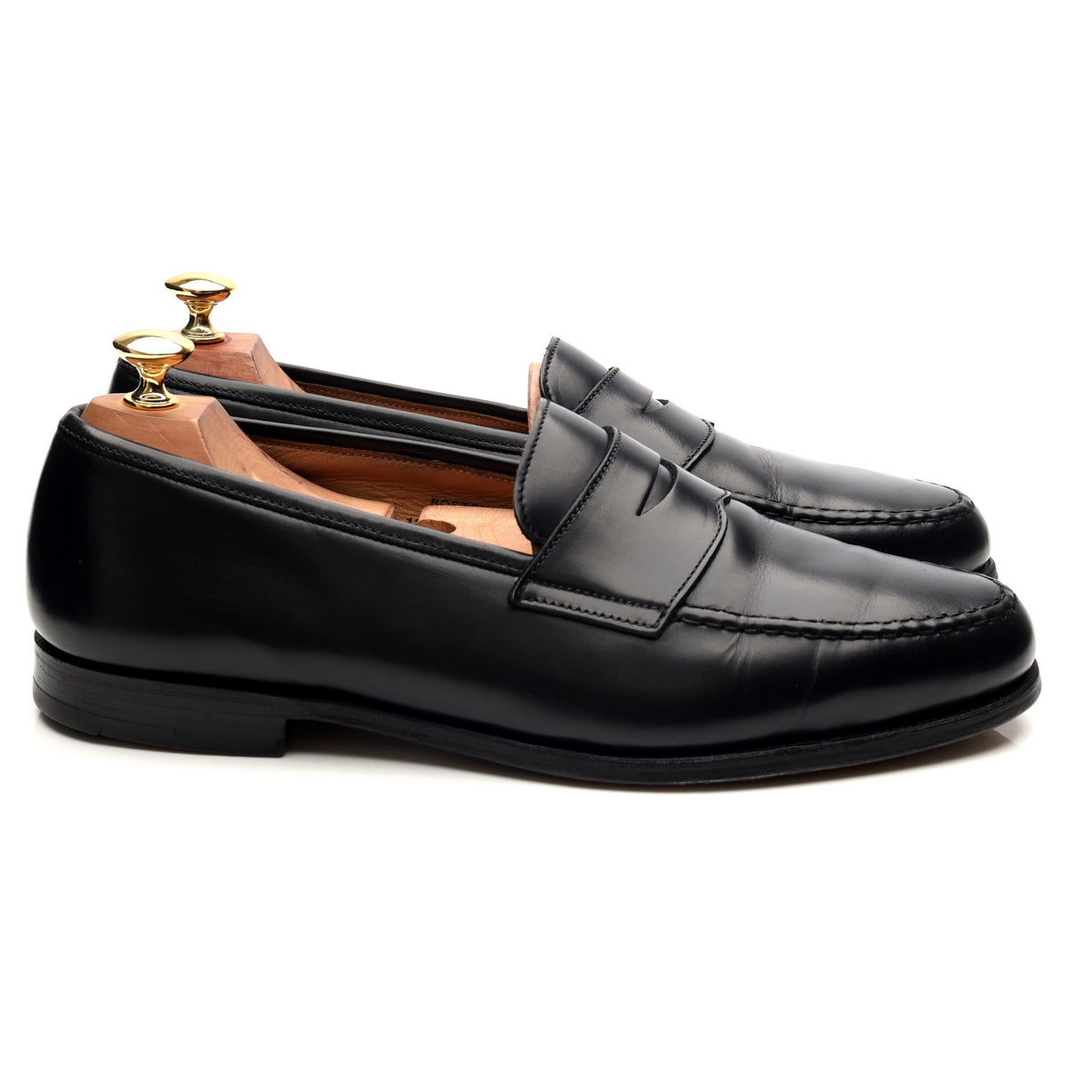 &#39;Boston&#39; Black Leather Loafers UK 9.5 E