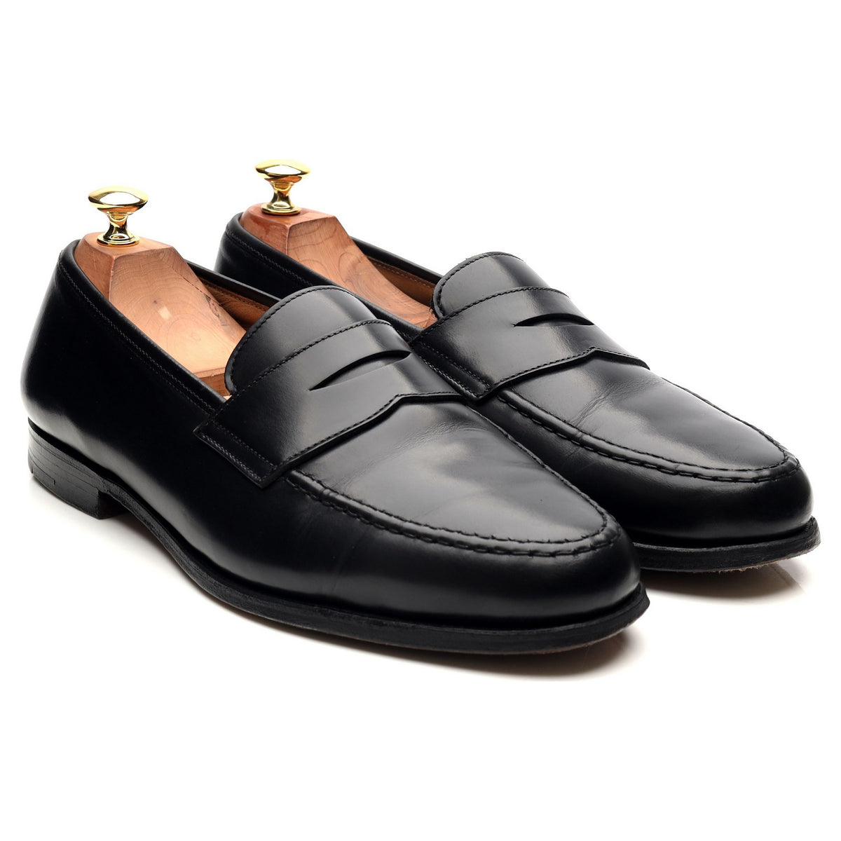 &#39;Boston&#39; Black Leather Loafers UK 9.5 E