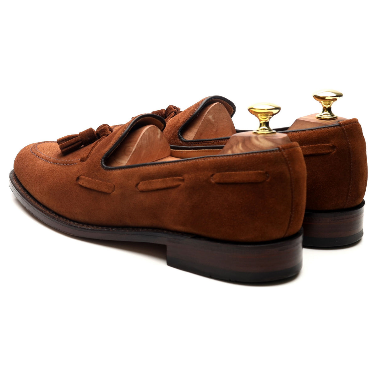 &#39;Lincoln&#39; Brown Suede Tassel Loafers UK 7.5 F