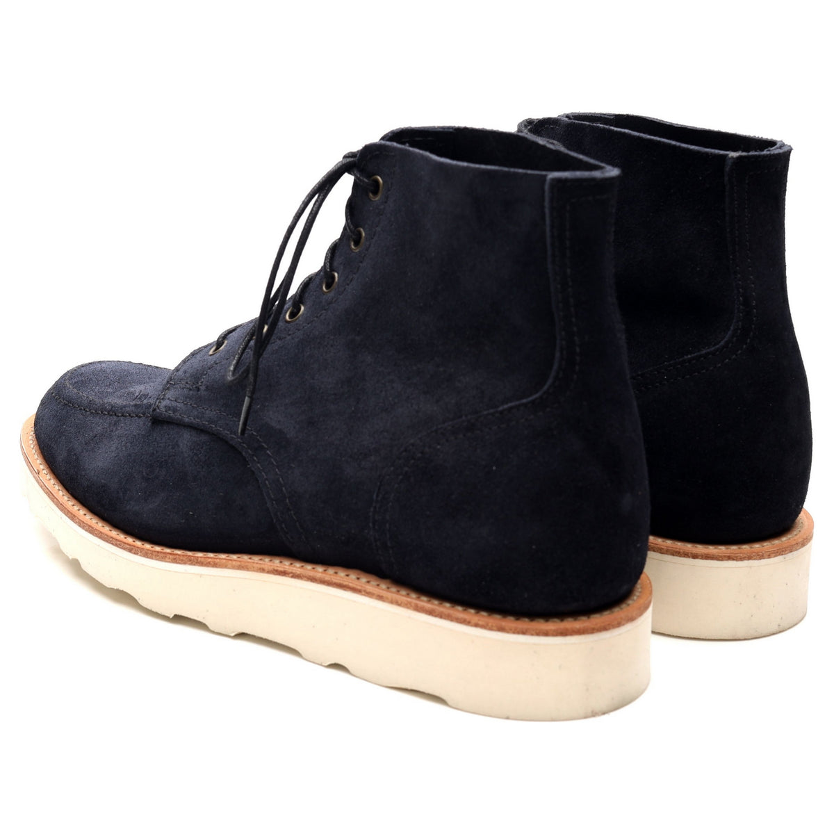 &#39;Wilson&#39; Blue Suede Apron Boots UK 7 F