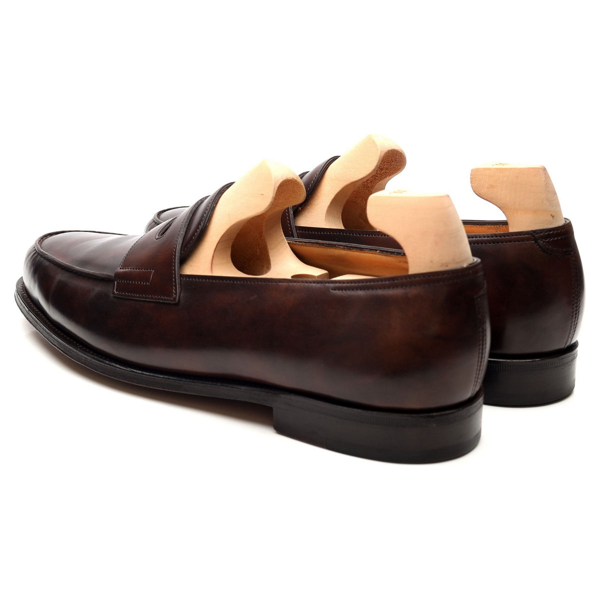 &#39;Lopez&#39; Dark Brown Museum Leather Loafers UK 8.5 E