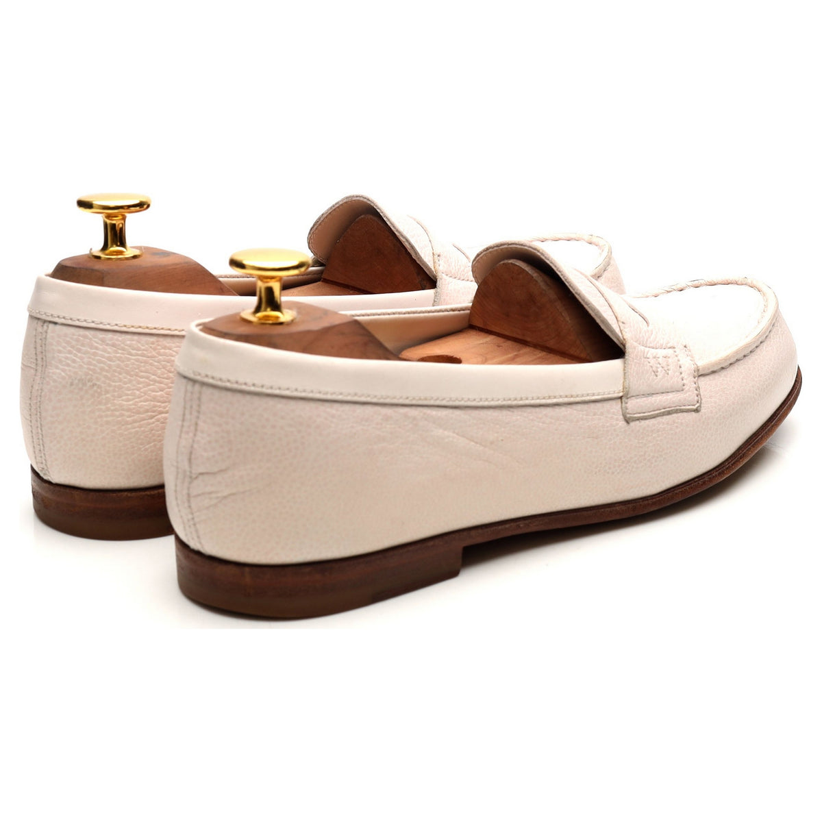 Women&#39;s White Leather Loafers UK 4.5 D