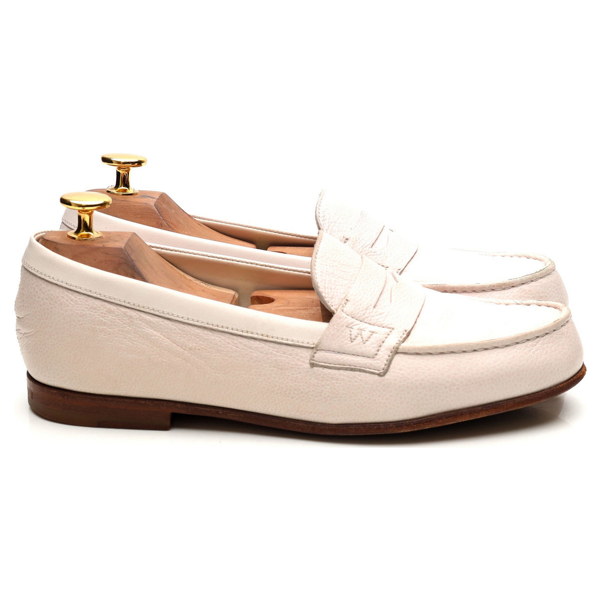 Women&#39;s White Leather Loafers UK 4.5 D